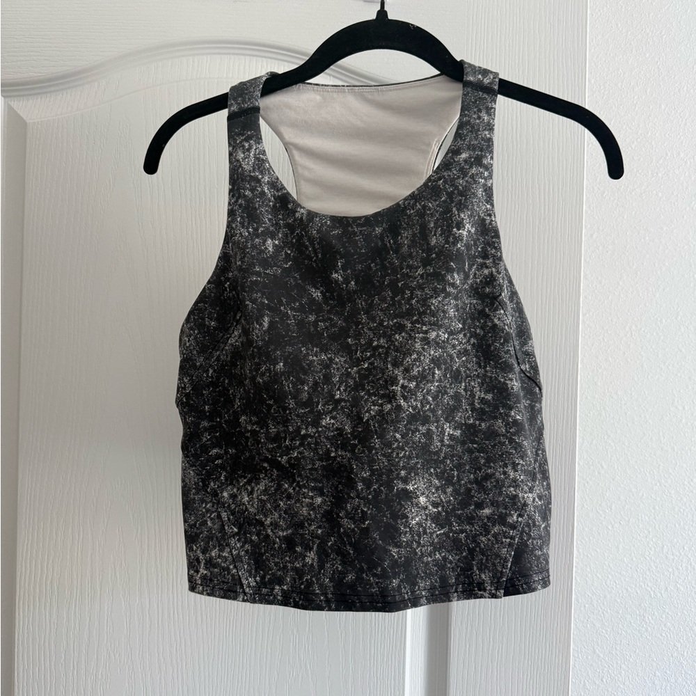 lululemon athletica Black & White Marble Crop Tank